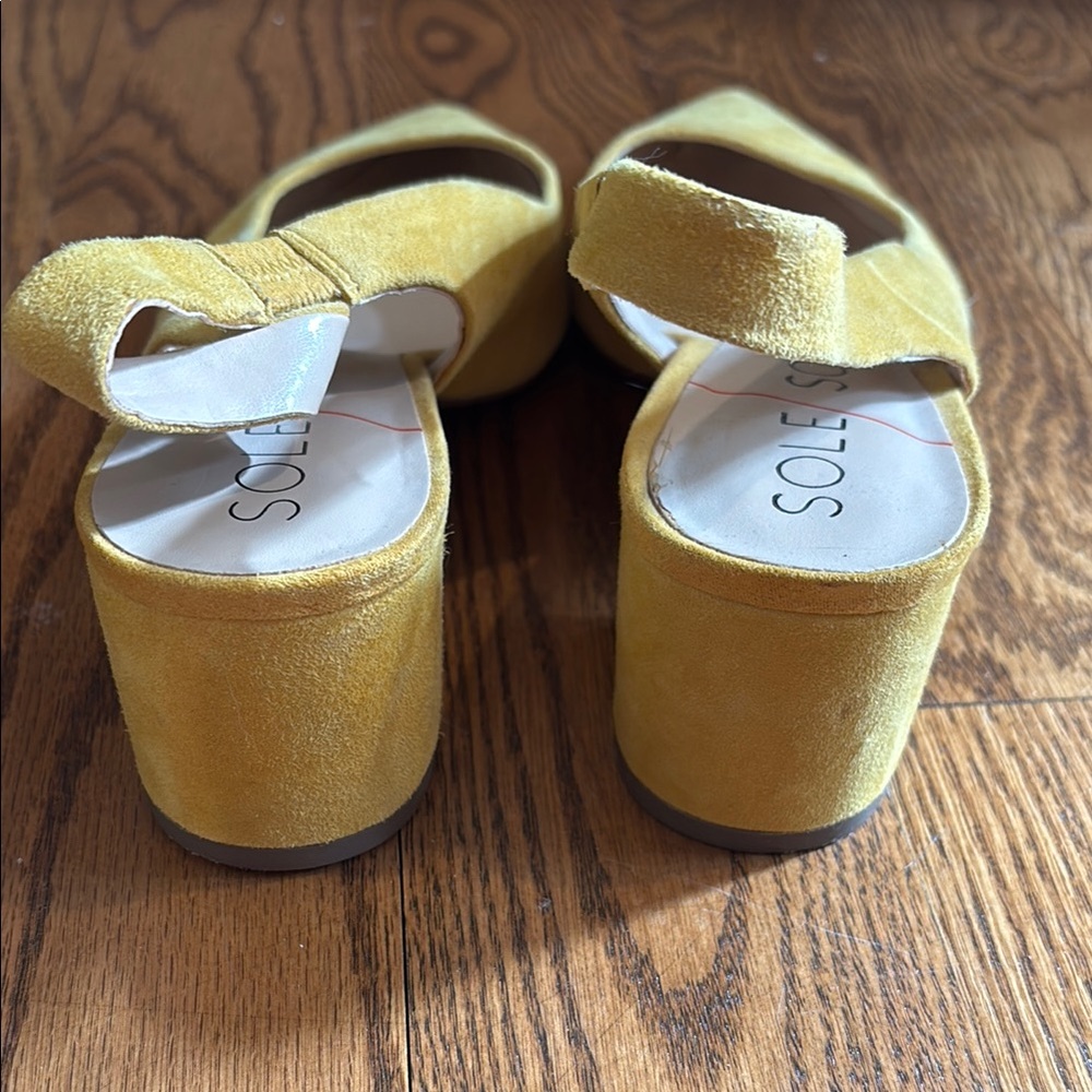Sole Society Yellow Heeled Slingbacks - Picture 3 of 4
